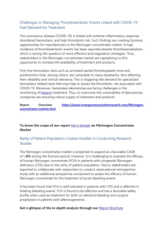 Fibrinogen Concentrates Market
