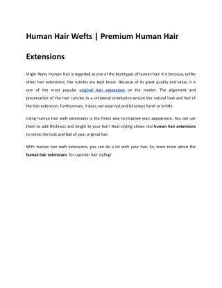 Real Human Deluxe Indian Remy Human Hair Extensions.edited