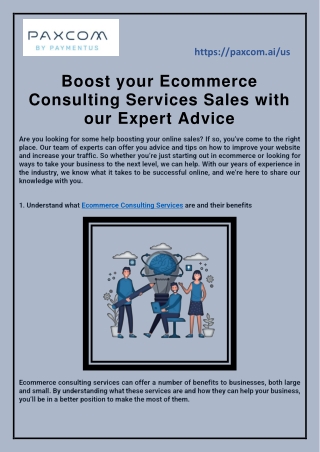Boost your Ecommerce Consulting Services Sales with our Expert Advice
