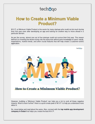 How to Create a Minimum Viable Product