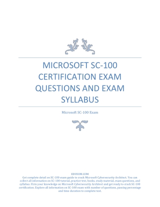 Microsoft SC-100 Certification Exam Questions and Exam Syllabus PDF