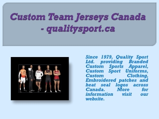 Custom Team Jerseys Canada - qualitysport.ca
