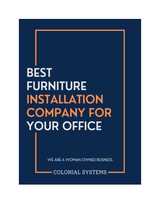 Best Furniture Installation Company For Your Office