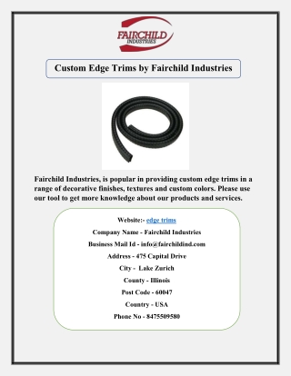 Custom Edge Trims by Fairchild Industries