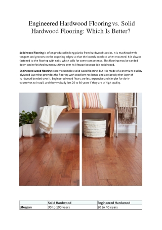 Engineered Hardwood Flooring vs. Solid Hardwood Flooring: Which Is Better?