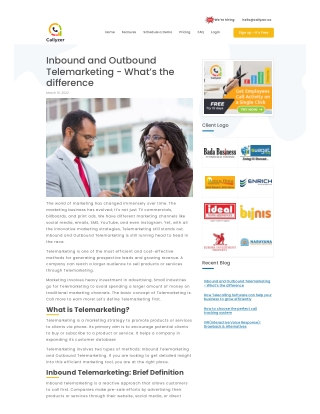 Outbound Telemarketing and Inbound Telemarketing - What’s the difference?