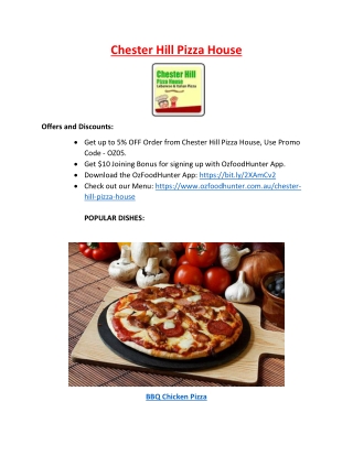 5% Off - Chester Hill Pizza House Restaurant, NSW