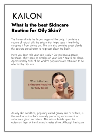 What is the best Skincare Routine for Oily Skin