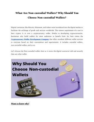 What Are Non-custodial Wallets? Why Should You Choose Non-custodial Wallets?