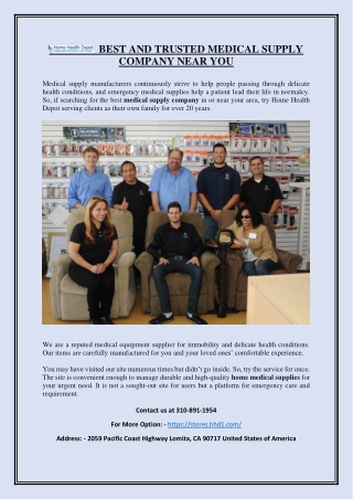 BEST AND TRUSTED MEDICAL SUPPLY COMPANY NEAR YOU PDF