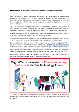 Development of Entertainment Apps and Digital Transformation - Google Docs