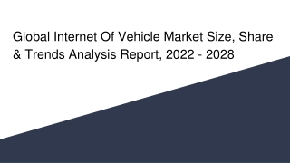 Global Internet Of Vehicle Market Size, Share & Trends Analysis Report, 2022 - 2028