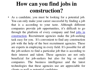 Jobs in Construction