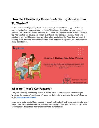 How To Effectively Develop A Dating App Similar To Tinder?