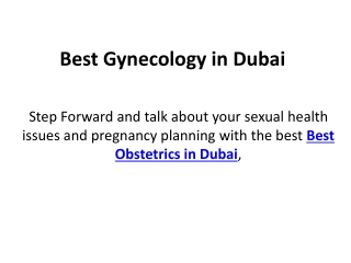 Best Gynecology in Dubai