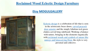 Reclaimed Wood Eclectic Design Furniture