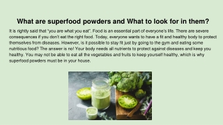 What are superfood powders and What to look for in them_