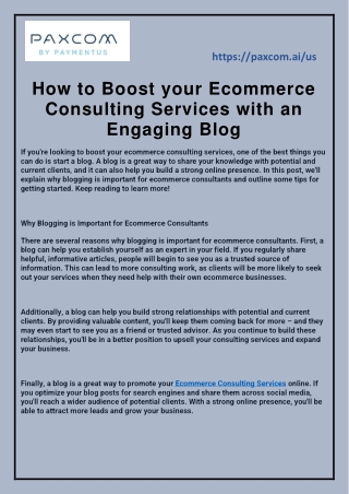 How to Boost your Ecommerce Consulting Services with an Engaging Blog