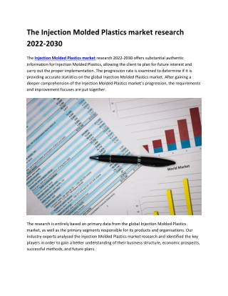 World Injection Molded Plastics Market,Share,Growth,Development,Trends,Demand,opportunity,Forecast 2022-2030