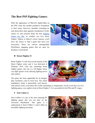 The Best PS5 Fighting Games  Universal Play Station
