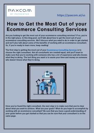 How to Get the Most Out of your Ecommerce Consulting Services