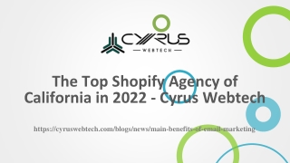 The Top Shopify Agency of California in 2022 - Cyrus Webtech