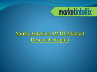 Market Intellix Provides Latest Report of South America SWIR Market Research