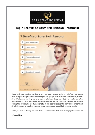 Top 7 Benefits Of Laser Hair Removal Treatment