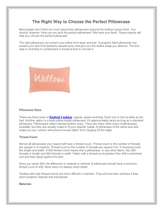 The Right Way to Choose the Perfect Pillowcase