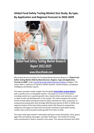 Global Food Safety Testing Market Research Report 2022-2029