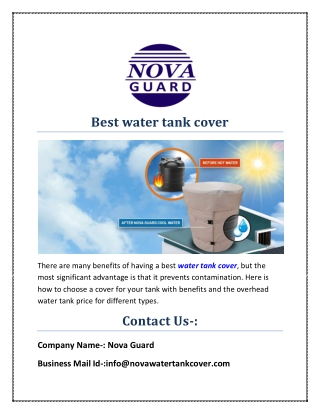 Best water tank cover