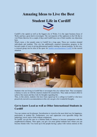 Amazing Ideas to Live the Best Student Life in Cardiff