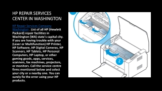 HP REPAIR SERVICES CENTER IN WASHINGTON