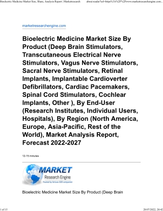 Bioelectric Medicine Market