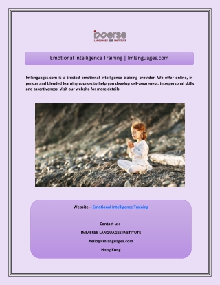 Emotional Intelligence Training  Imlanguages.com