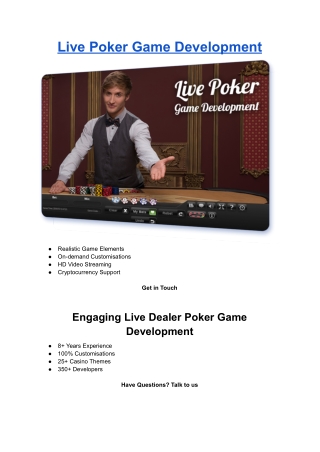 Live Poker Game Development