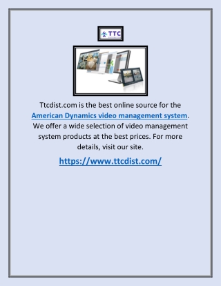 American Dynamics Video Management System | Ttcdist.com