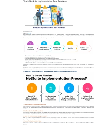 Top 9 NetSuite Implementation Best Practices