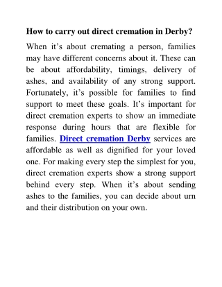 direct cremation Derby