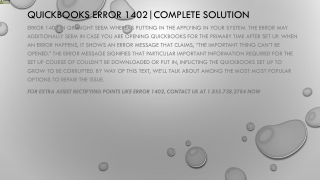 A complete guide to troubleshoot QuickBooks Error 1402