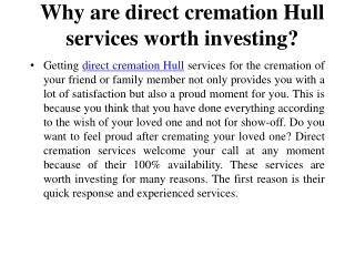 Direct Cremation Hull