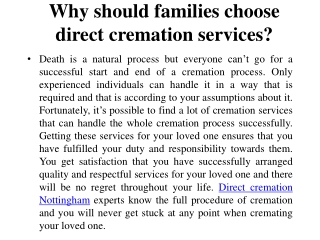 Direct Cremation Nottingham