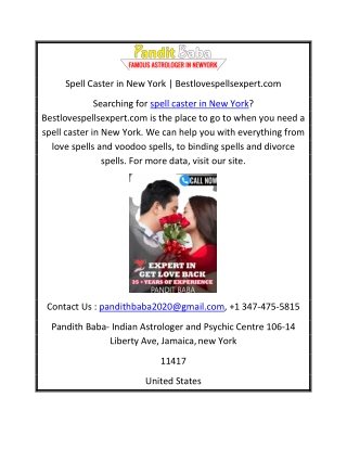 Spell Caster in New York | Bestlovespellsexpert.com