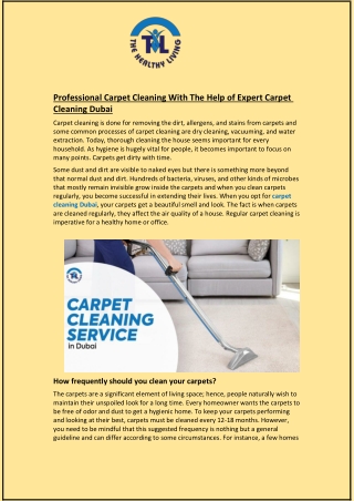 Professional Carpet Cleaning With The Help of Expert Carpet Cleaning Dubai