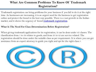 What Are Common Problems To Know Of Trademark Registration?