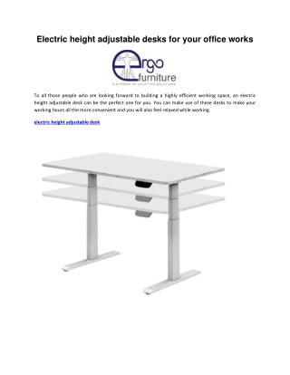 electric height adjustable desk