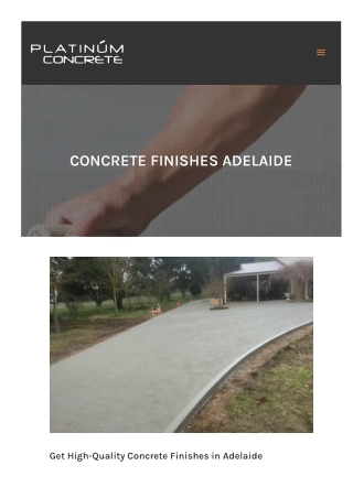 Concrete Finishes Adelaide