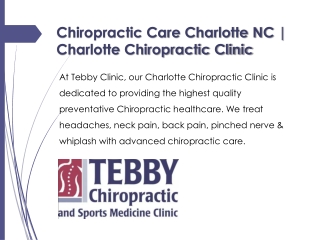 Chiropractic Care Charlotte NC | Charlotte Chiropractic Clinic