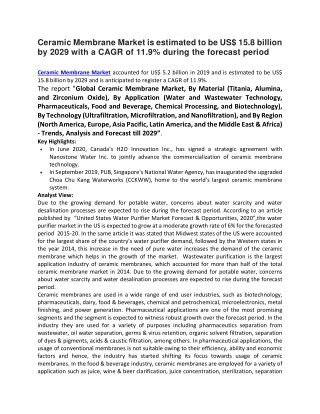 Ceramic Membrane Market