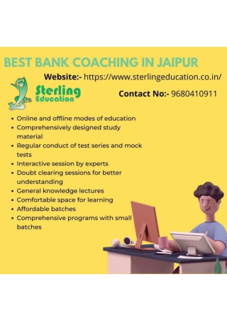 Top Bank Coaching in Jaipur Sterling Education